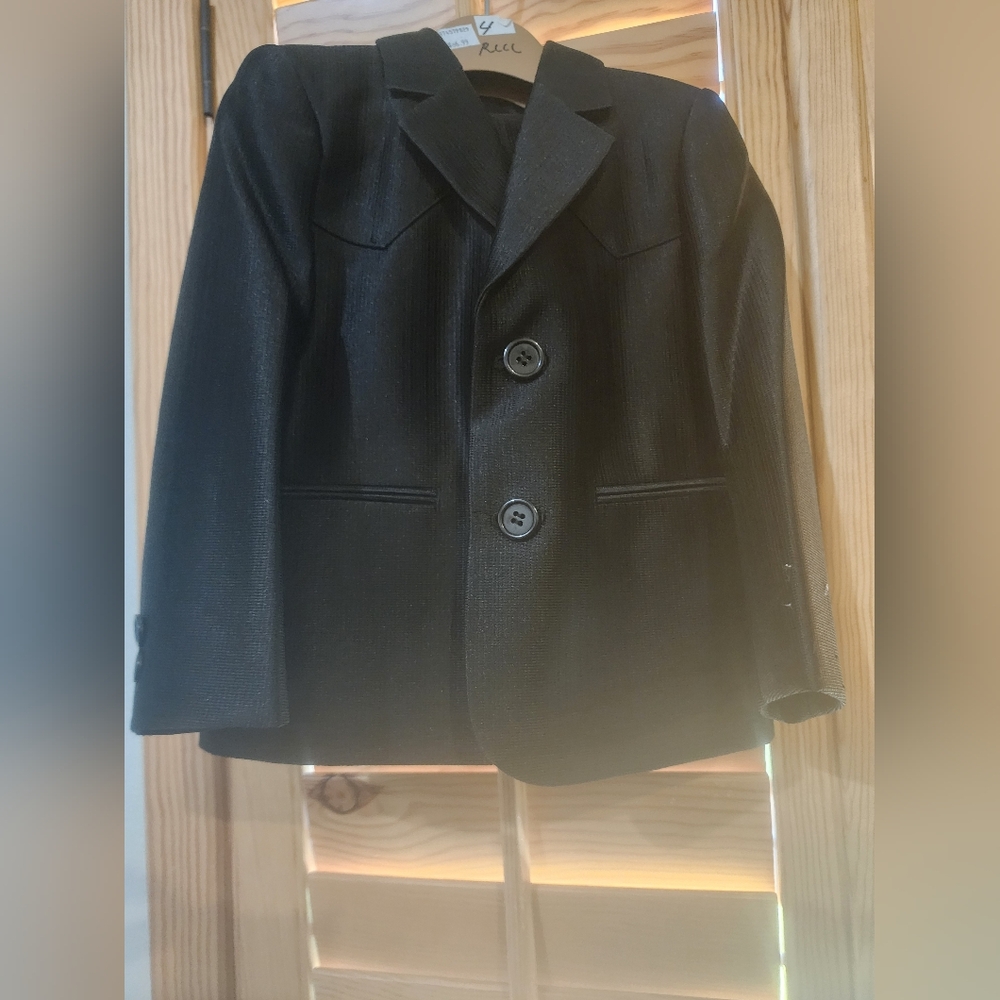 Black Boys' Western Jacket And Pant Set